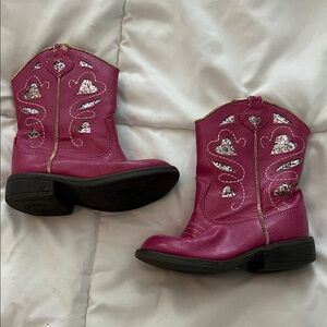 Target Fuchsia Kids Boots with Glitter Accents
